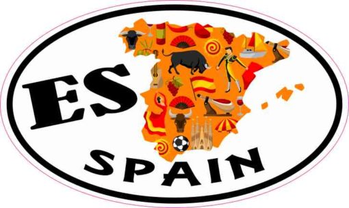 Oval ES Spain Sticker