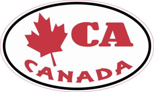 Oval Maple Leaf CA Canada Sticker
