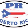 Oval PR Puerto Rico Sticker