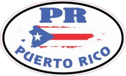 Oval PR Puerto Rico Sticker