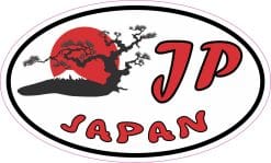 5in x 3in Oval Japan Sticker Vinyl Travel Luggage Decal Car Bumper Stickers