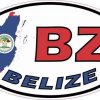 Oval BZ Belize Sticker