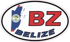 Oval BZ Belize Sticker