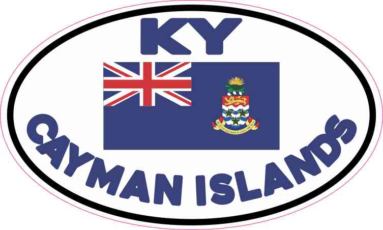 Oval KY Cayman Islands Flag Sticker