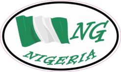 Oval Nigeria Flag Sticker