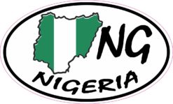 Oval NG Nigeria Sticker