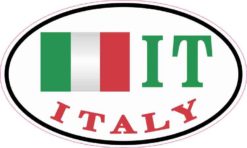 Oval IT Italy Flag Sticker
