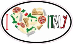Oval I Love Italy Sticker