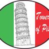Oval Tower of Pisa Italy Flag Sticker