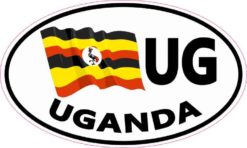 Oval UG Uganda Flag Sticker