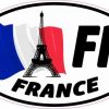 Oval Eiffel Tower France Flag Sticker
