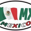 Oval MX Mexico Flag Sticker