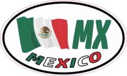 Oval MX Mexico Flag Sticker