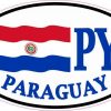 Oval PY Paraguay Flag Sticker