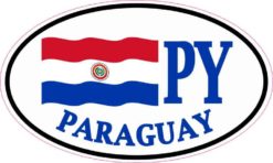 Oval PY Paraguay Flag Sticker