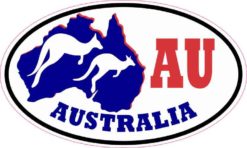 Oval Kangaroo AU Australia Sticker