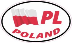 Oval PL Poland Flag Sticker