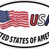 Oval USA United States of America Flag Sticker