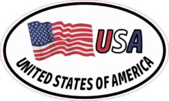 Oval USA United States of America Flag Sticker