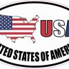 Oval USA United States of America Sticker