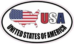 Oval USA United States of America Sticker