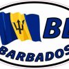 Oval Barbados Flag Sticker