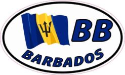 Oval Barbados Flag Sticker