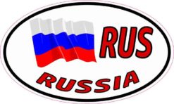 Oval RUS Russia Flag Sticker