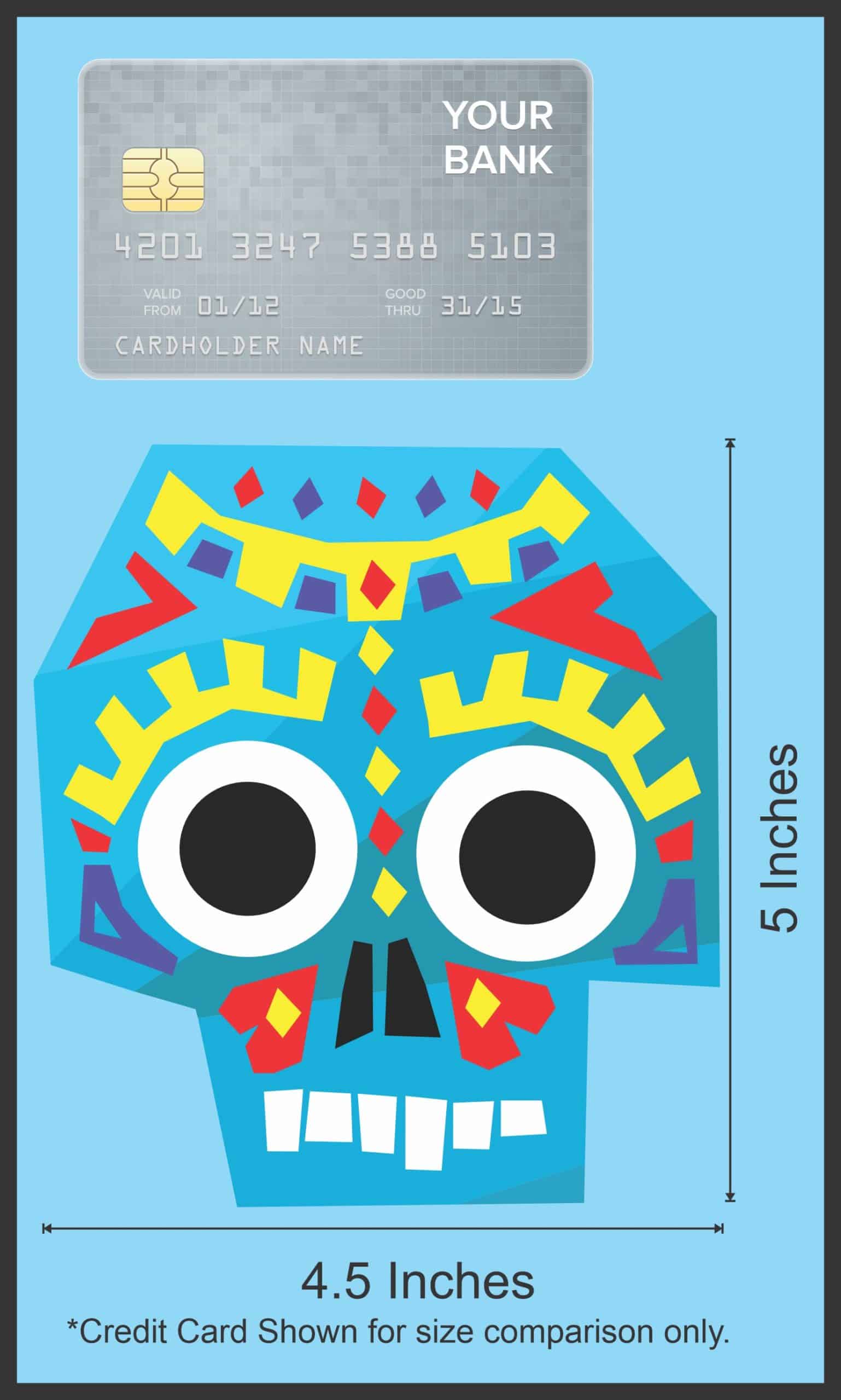 4.5in x 5in Blue Tribal Skull Sticker Vinyl Vehicle Decal Cup Stickers - Image 6
