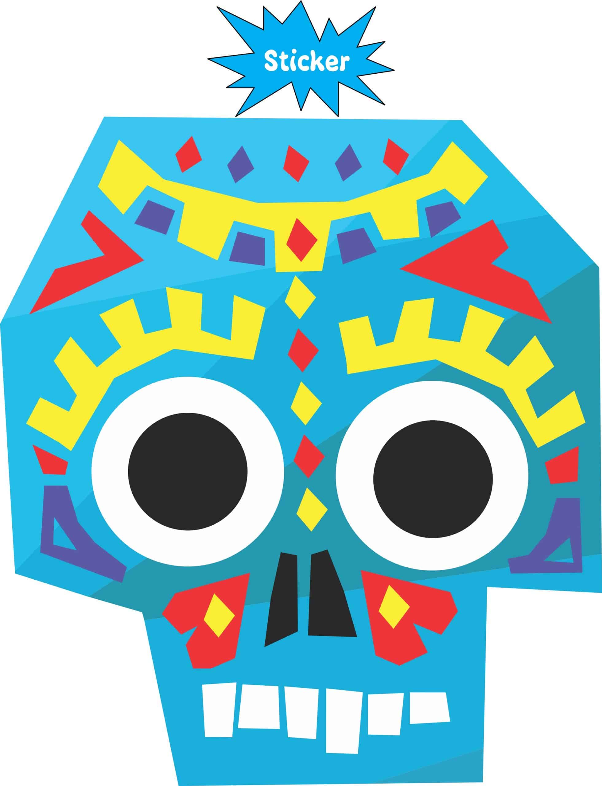 4.5in x 5in Blue Tribal Skull Sticker Vinyl Vehicle Decal Cup Stickers - Image 2