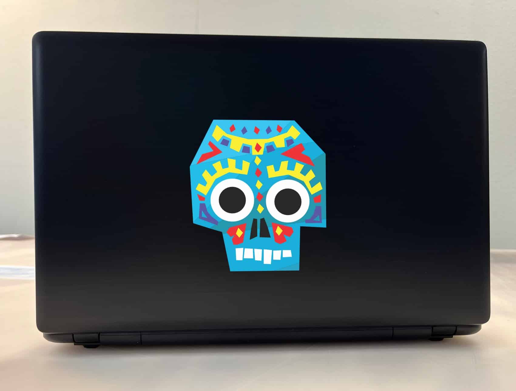 4.5in x 5in Blue Tribal Skull Sticker Vinyl Vehicle Decal Cup Stickers - Image 3