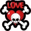 Love Skull and Crossbones Sticker