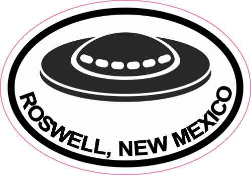 3inx2in Oval UFO Roswell New Mexico Sticker Travel Decal