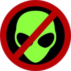 Green No Aliens Allowed Sticker