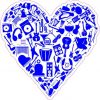 Blue Instrument Heart Sticker