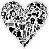 Black Instrument Heart Sticker