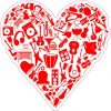 Red Instrument Heart Sticker