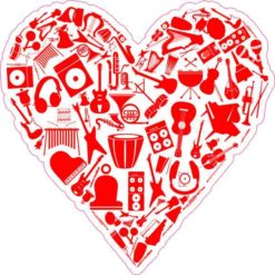 Red Instrument Heart Sticker