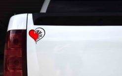 Red Piano Heart Sticker