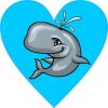 Whale Heart Sticker