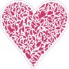 Regal Red Bird Heart Sticker