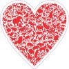 Red Animal Heart Sticker