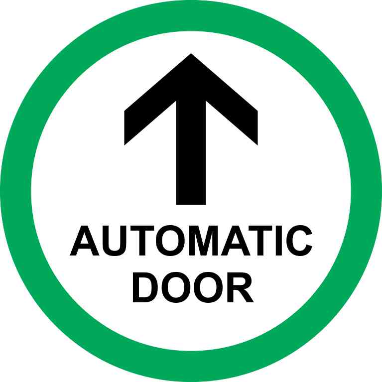 5in x 5in Green Circle Automatic Door Sticker Vinyl Business Sign