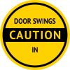 Caution Door Swings In Sticker