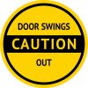 Caution Door Swings Out Sticker