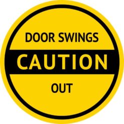 Caution Door Swings Out Sticker
