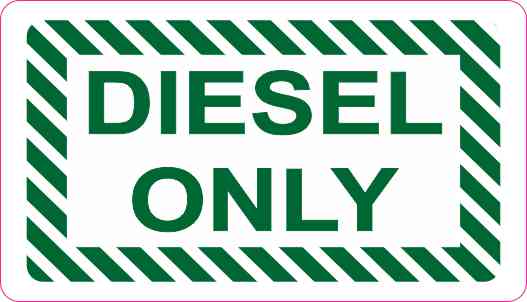 3.5x2 Diesel Only Sticker Vinyl Truck Decal Fuel Container Label Stickers