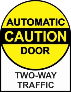 Two-Way Traffic Caution Automatic Door Sticker