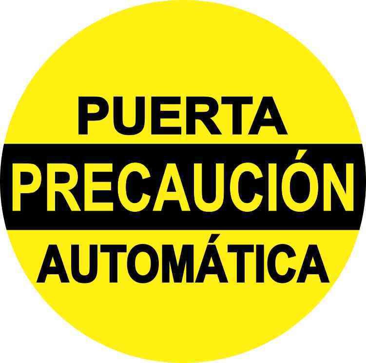 Precaución Puerta Automática Sticker