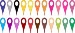 Assorted Colors Map Pointer Stickers
